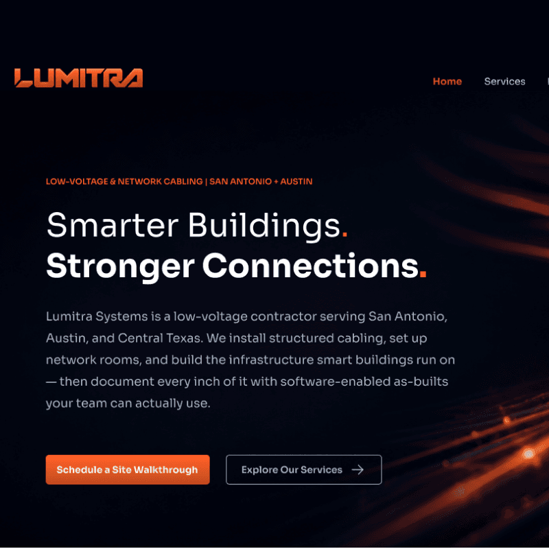 Lumitra website design