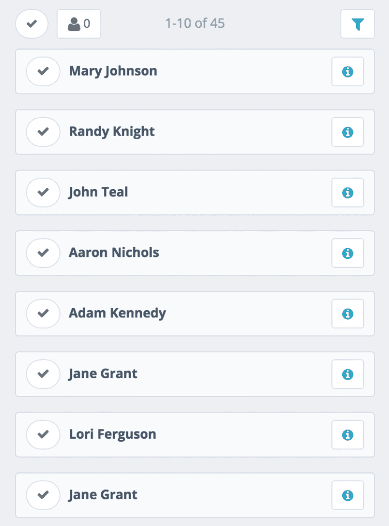 Validated mobile list page showing more results with details available when needed