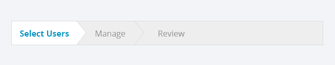 Initial IdentityIQ navigation concept requiring selections before progressing