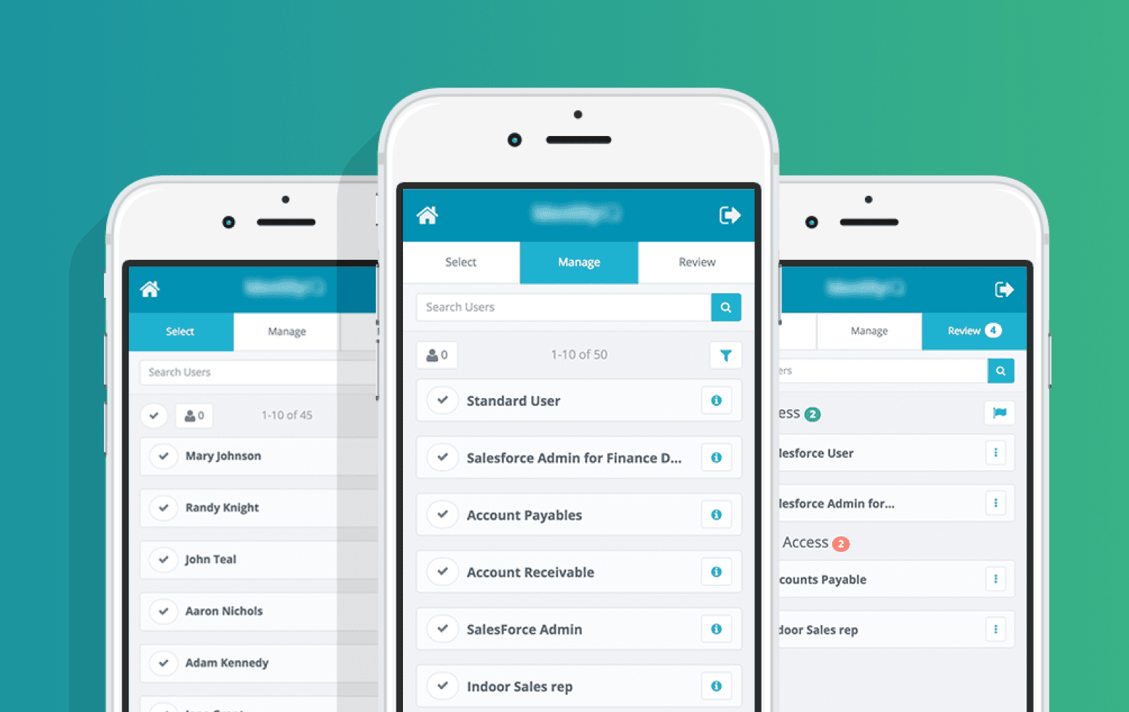 SailPoint IdentityIQ mobile Manage Access interface